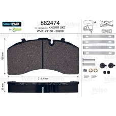 КОЛОДКИ ГАЛЬМІВНІ SAF TRW 19/5" SK RS малі ,Schmitz,DAF LF55,CF -13r