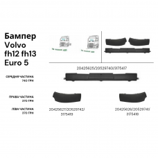 БАМПЕР ПЛАСТИК НА VOLVO FH 13 EURO 5 вольво фш 13 евро 5 02r-/FH 08r- /L/ Р/ М
